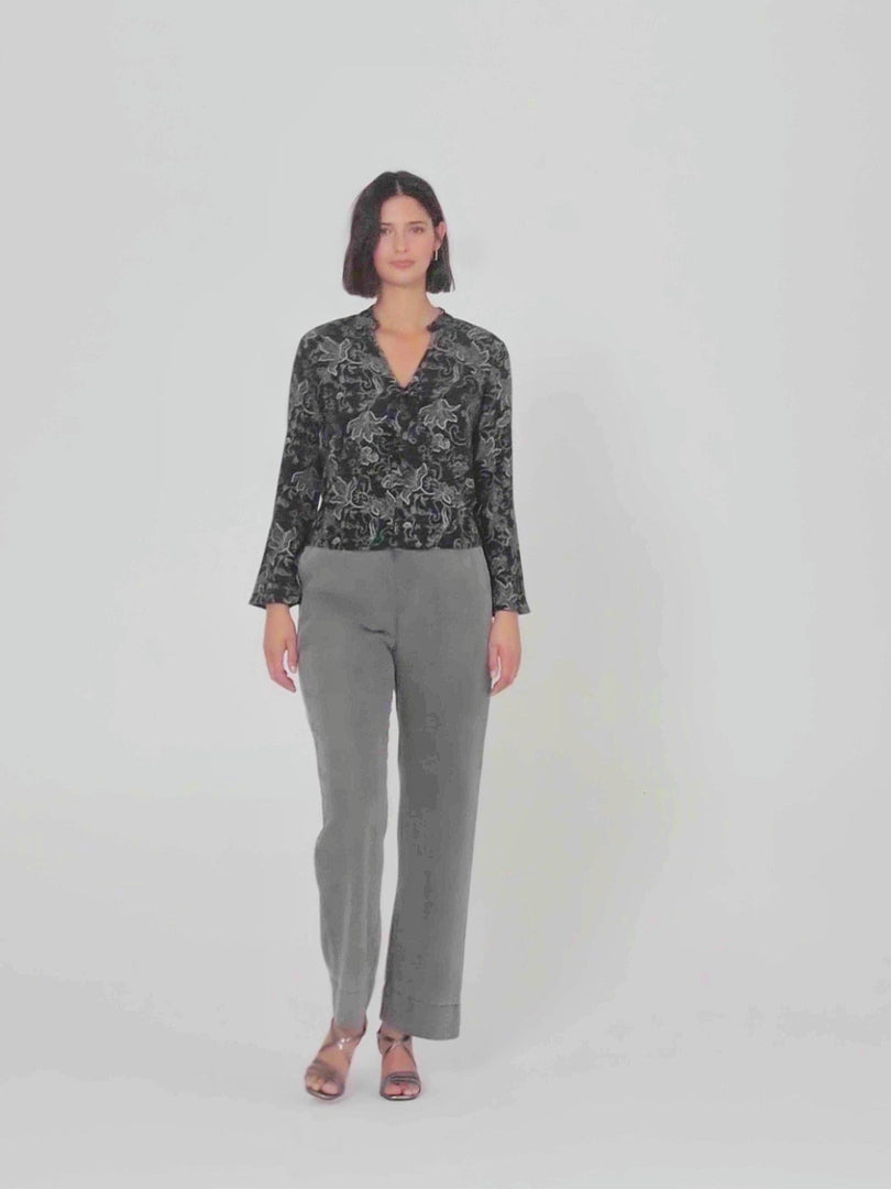 Camisa estampada cuello mao