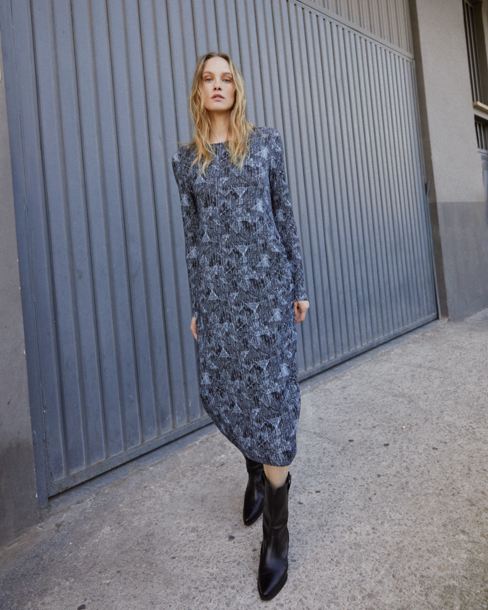 Vestido largo estampado